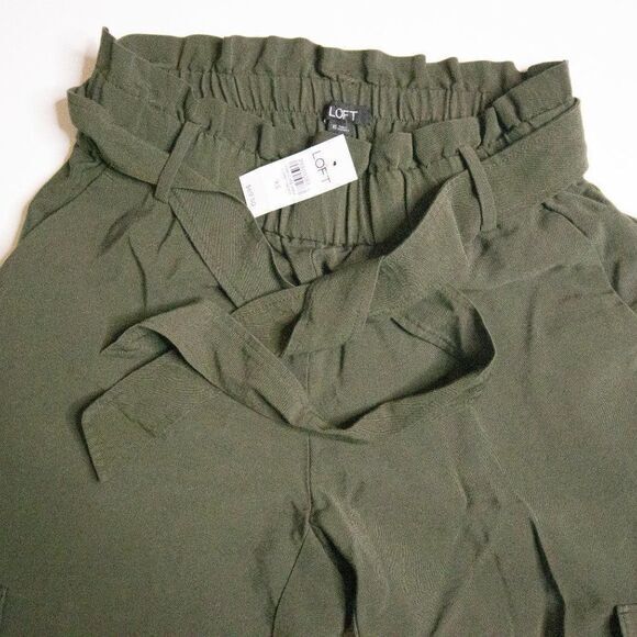 NWT loft FLUID PULL ON CARGO PANTS Vibrant olive - Picture 6 of 10